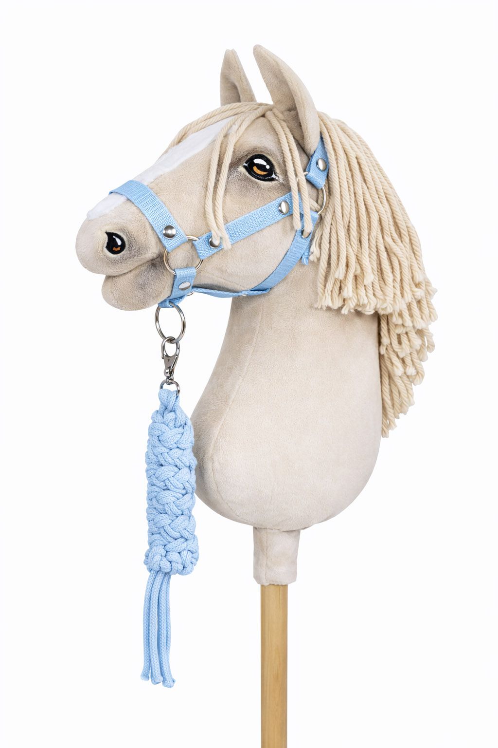 Set for Hobby Horse: the halter A3 + Tether made of cord - light blue