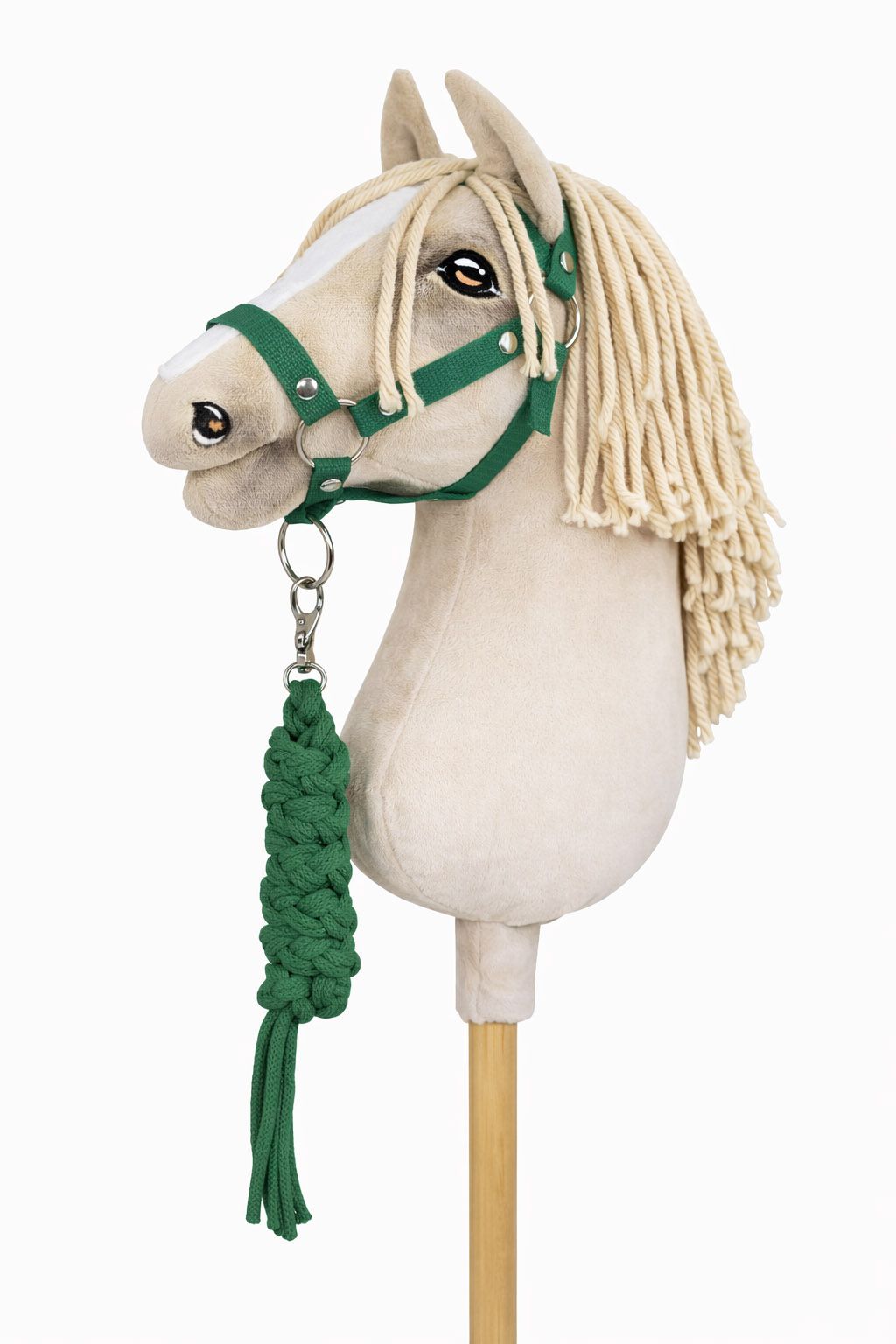 Set for Hobby Horse: the halter A3 + Tether made of cord - green