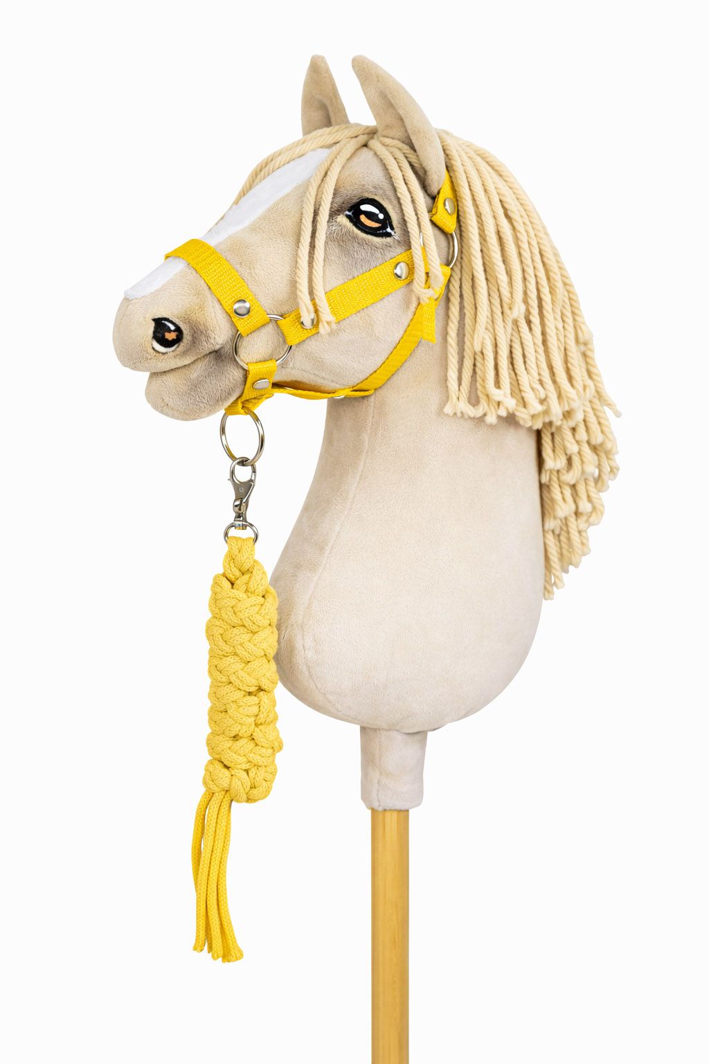 Set for Hobby Horse: the halter A3 + Tether made of cord - yellow