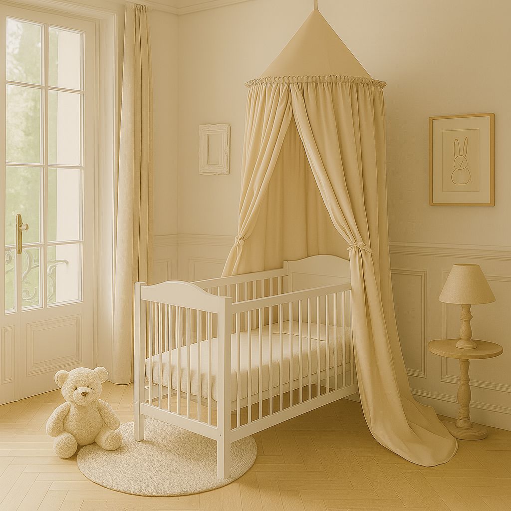 Hanging cotton canopy for children's room - beige