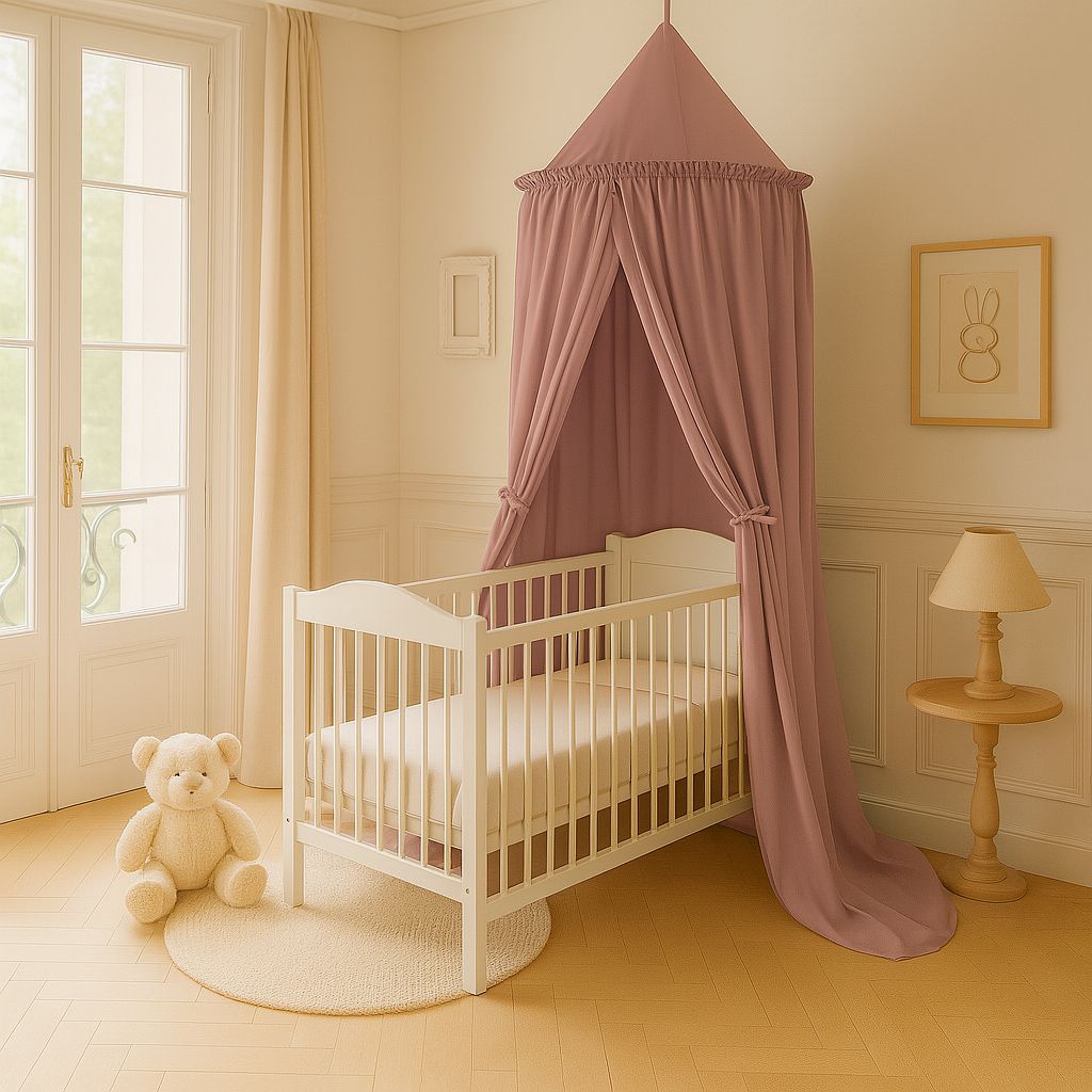 Hanging cotton canopy for children's room - pastel violet