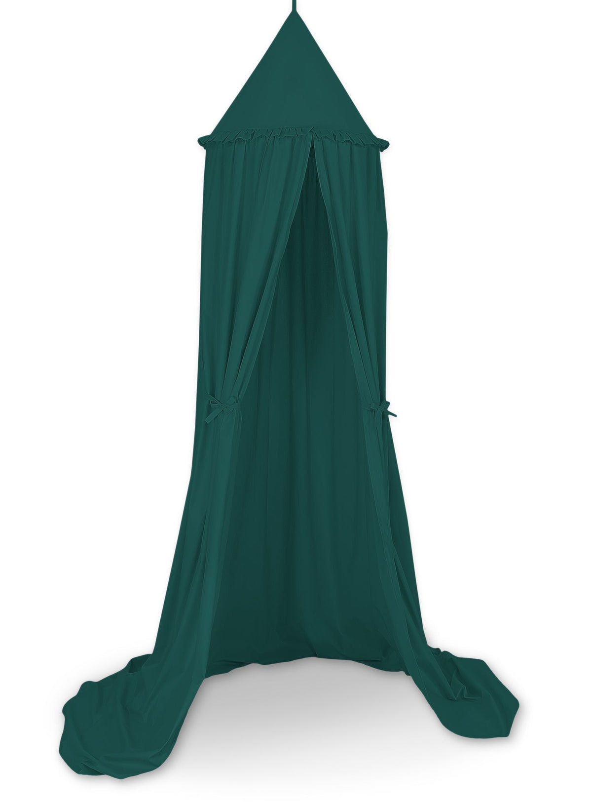 Hanging cotton canopy for children's room - bottle green