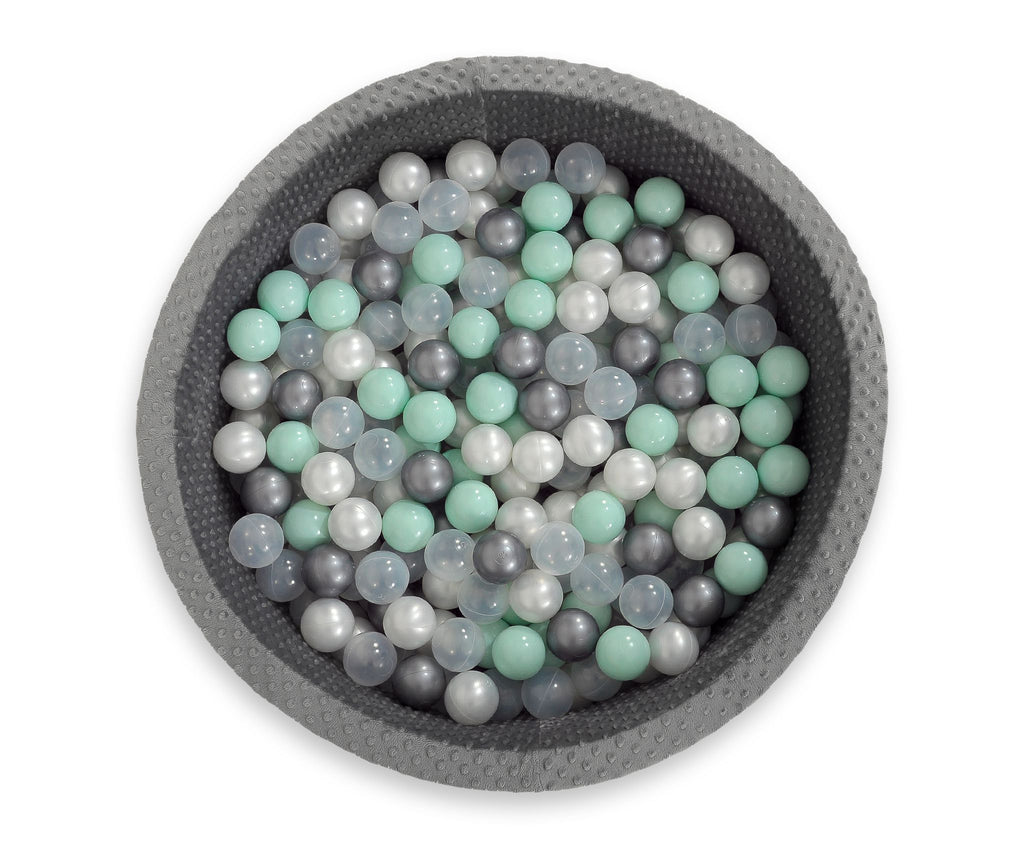 Ball-pit minky H-30 cm with balls 300pcs - dark grey
