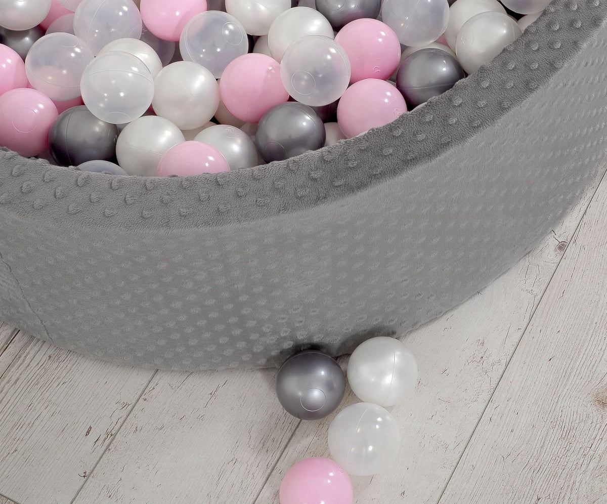 Ball-pit minky H-30 cm with balls 300pcs - dark grey