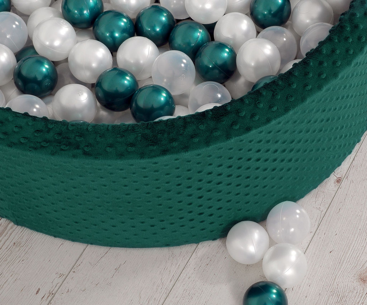 Ball-pit minky H-30 cm with balls 300pcs - bottle green