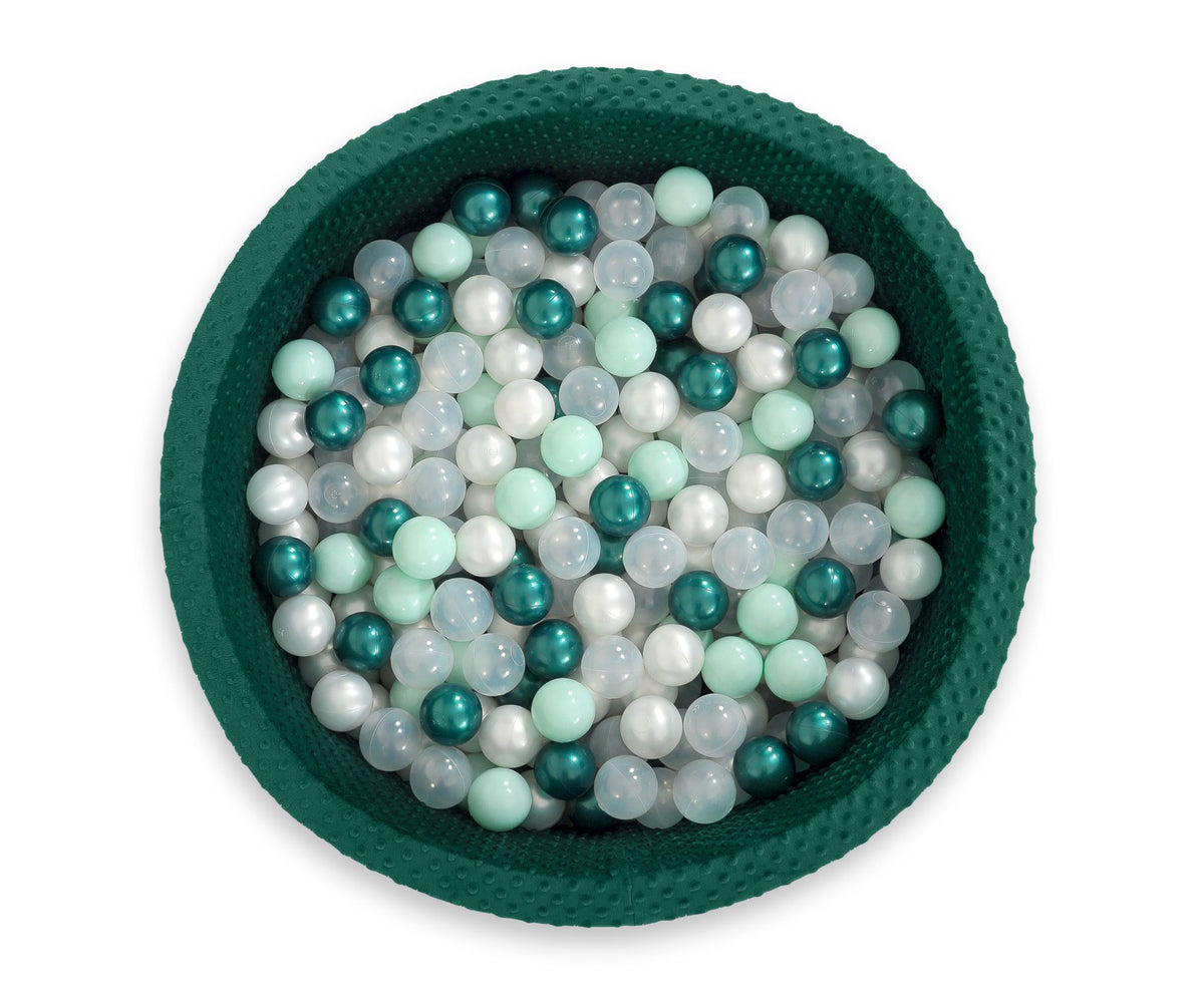 Ball-pit minky H-30 cm with balls 300pcs - bottle green