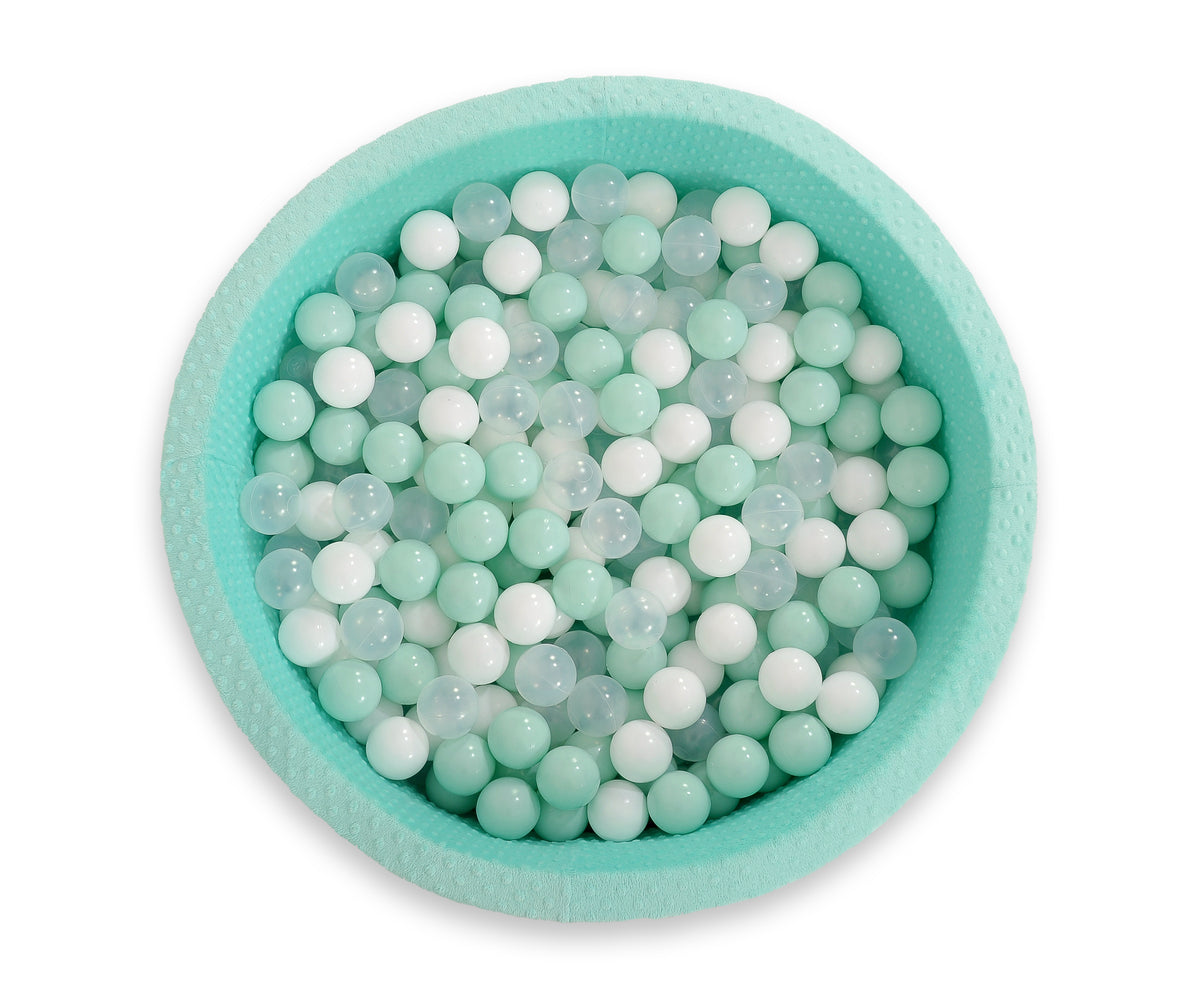 Ball-pit minky H-30 cm with balls 300pcs - mint