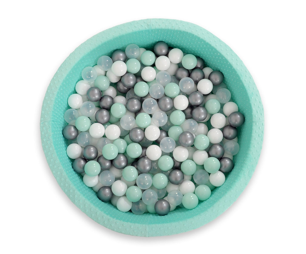 Ball-pit minky H-30 cm with balls 300pcs - mint