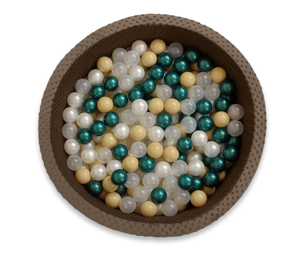 Ball-pit minky H-30 cm with balls 300pcs - chocolate