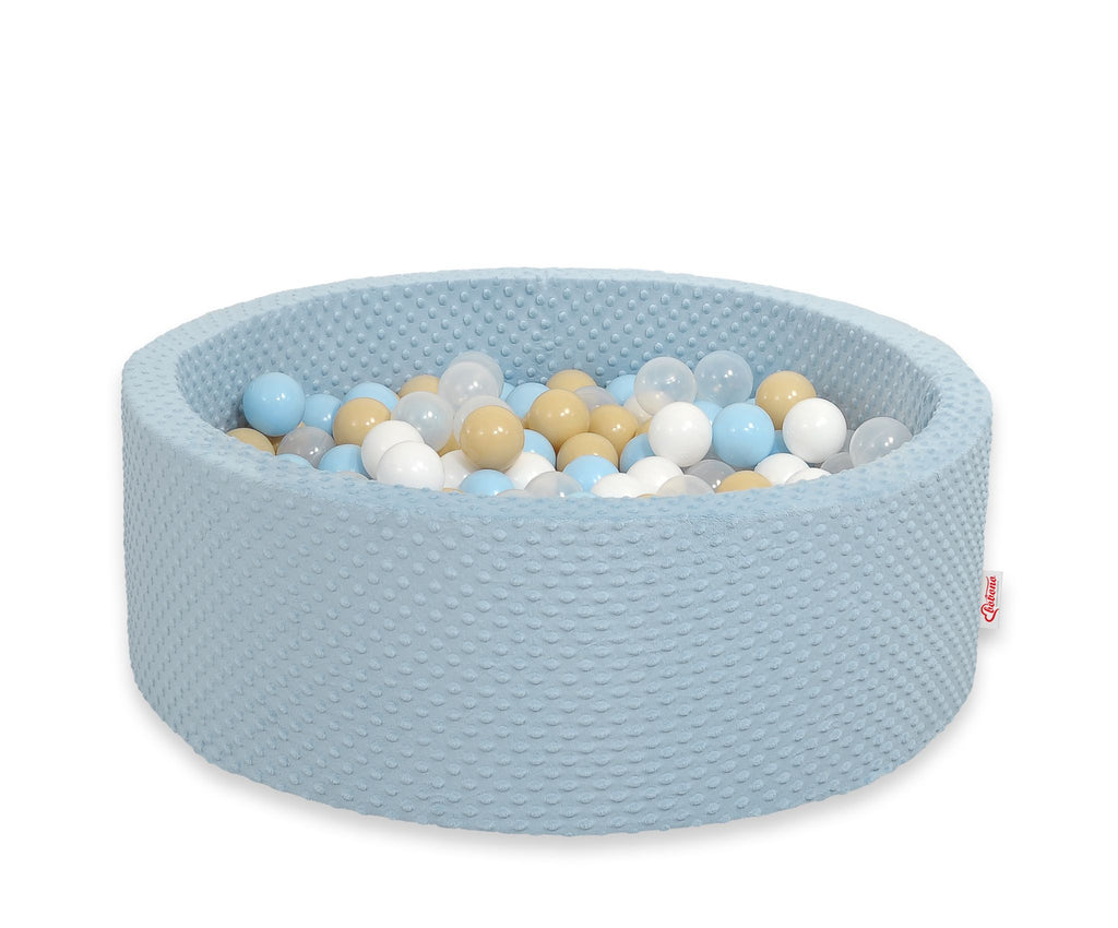 Ball-pit minky H-30 cm with balls 200pcs- misty blue