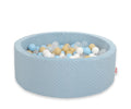 Ball-pit minky H-30 cm with balls 300pcs - misty blue