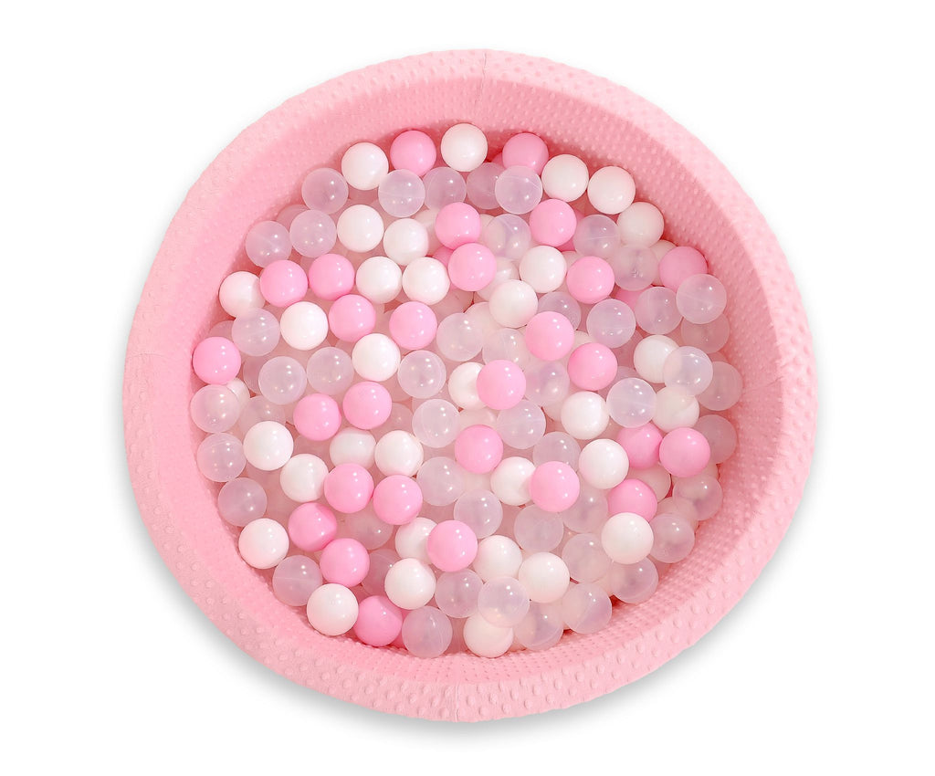 Ball-pit minky H-30 cm with balls 300pcs - pink