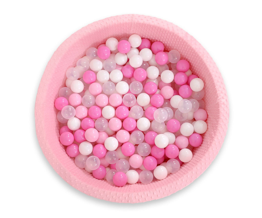 Ball-pit minky H-30 cm with balls 200pcs- pink
