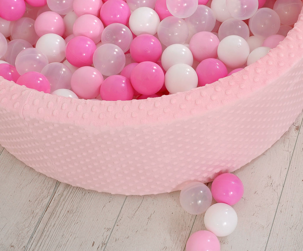 Ball-pit minky H-30 cm with balls 200pcs- pink