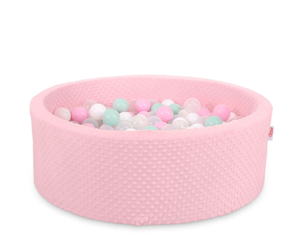 Ball-pit minky H-30 cm with balls 200pcs- pink