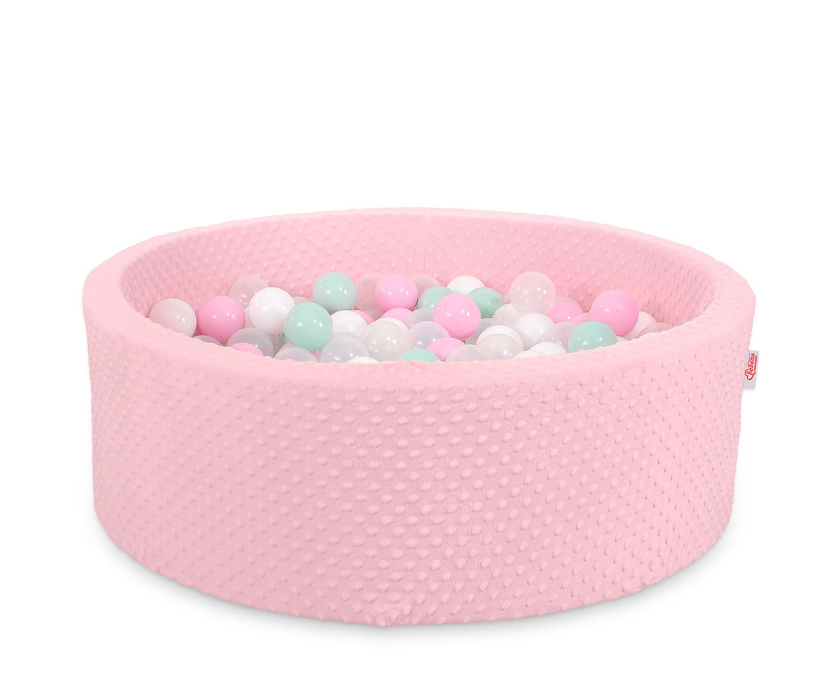 Ball-pit minky H-30 cm with balls 300pcs - pink