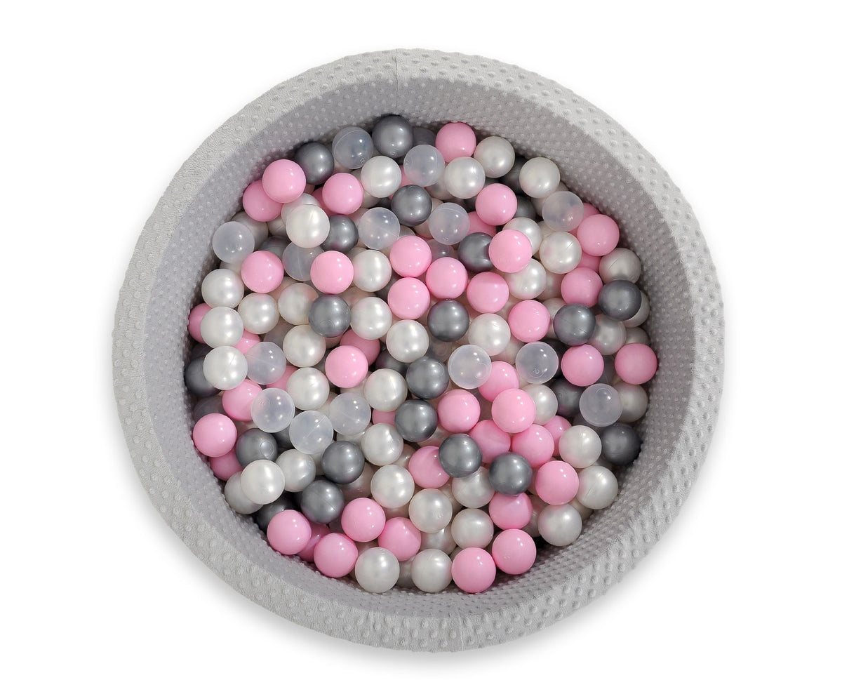 Ball-pit minky H-30 cm with balls 300pcs - grey