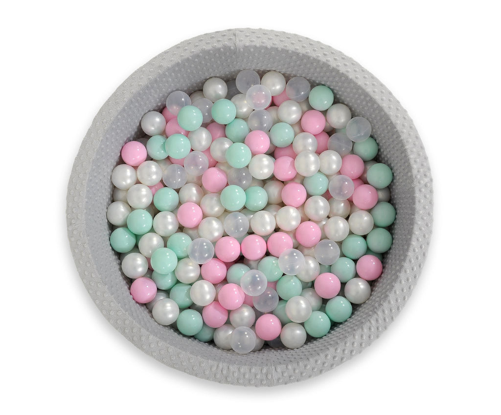 Ball-pit minky H-30 cm with balls 300pcs - grey