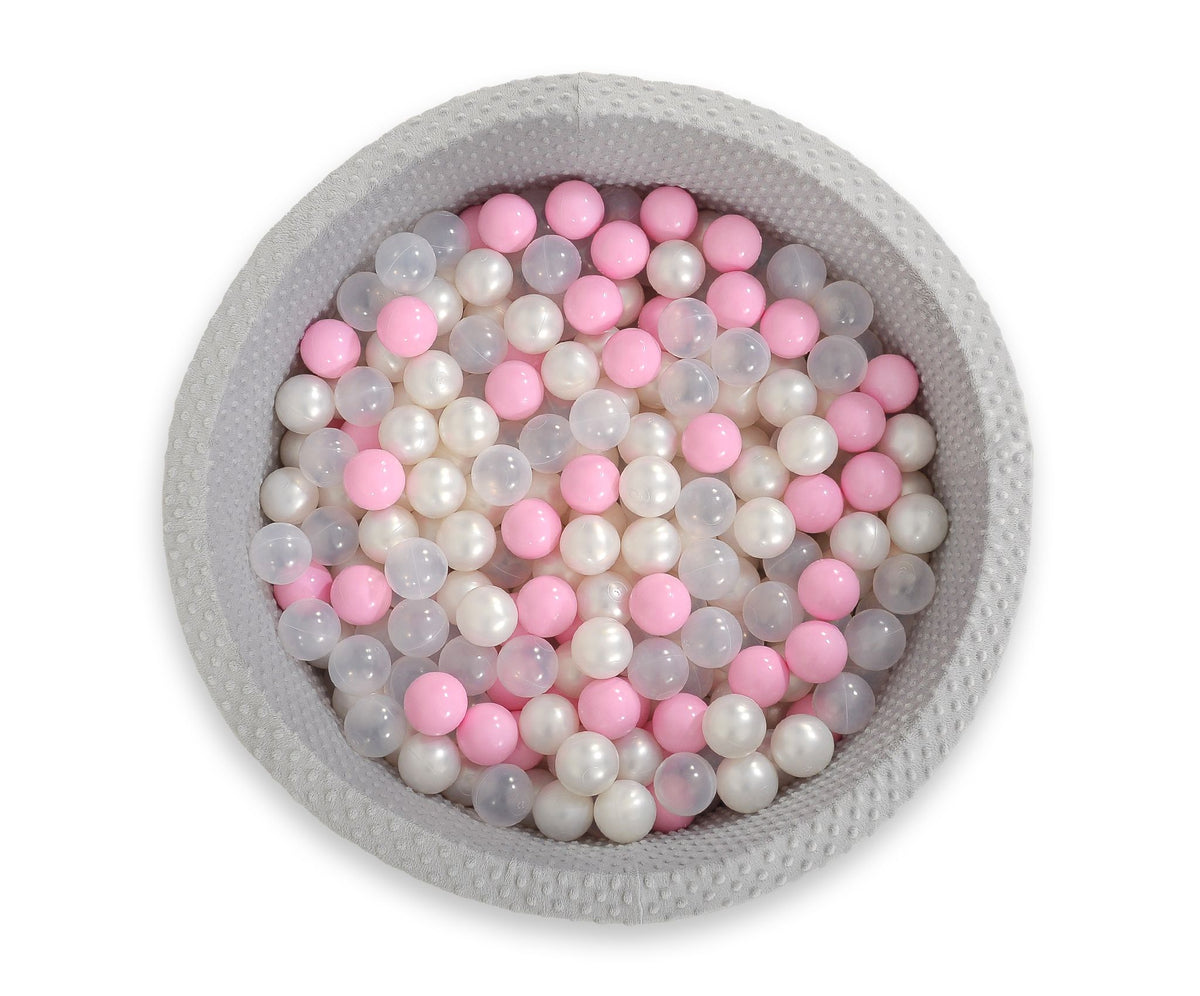 Ball-pit minky H-30 cm with balls 300pcs - grey