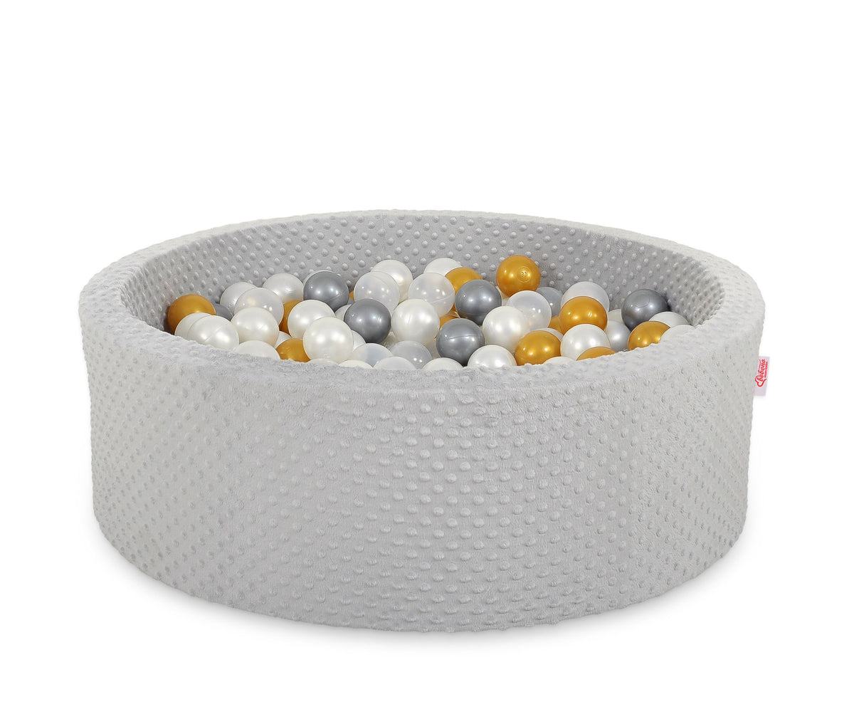 Ball-pit minky H-30 cm with balls 300pcs - grey