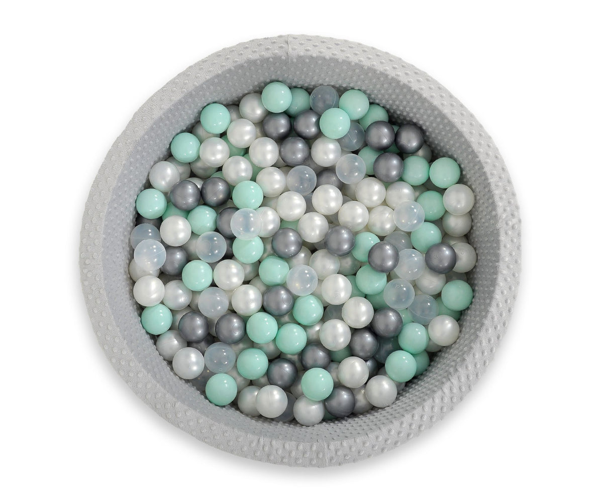 Ball-pit minky H-30 cm with balls 300pcs - grey