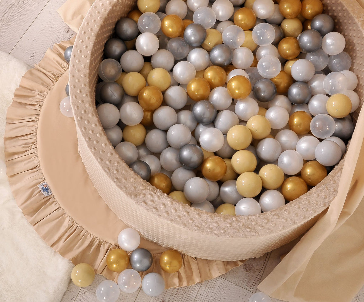 Ball-pit minky H-40 cm with balls 200pcs- beige