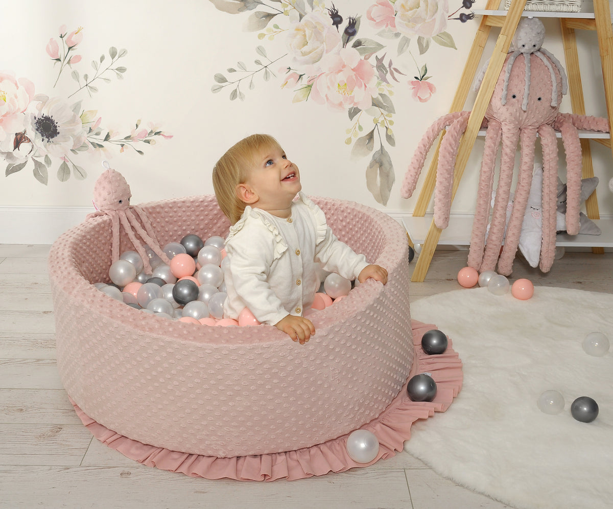 Ball-pit minky H-30 cm with balls 300pcs - beige