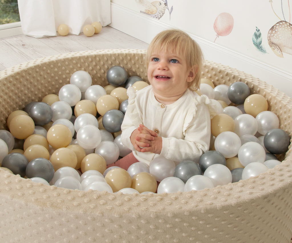 Ball-pit minky H-30 cm with balls 200pcs- pink