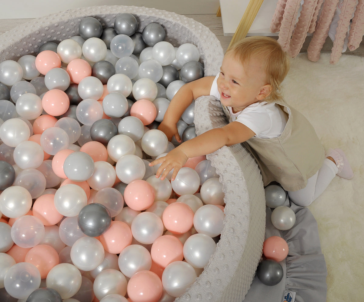 Ball-pit minky H-40 cm with balls 200pcs- mint
