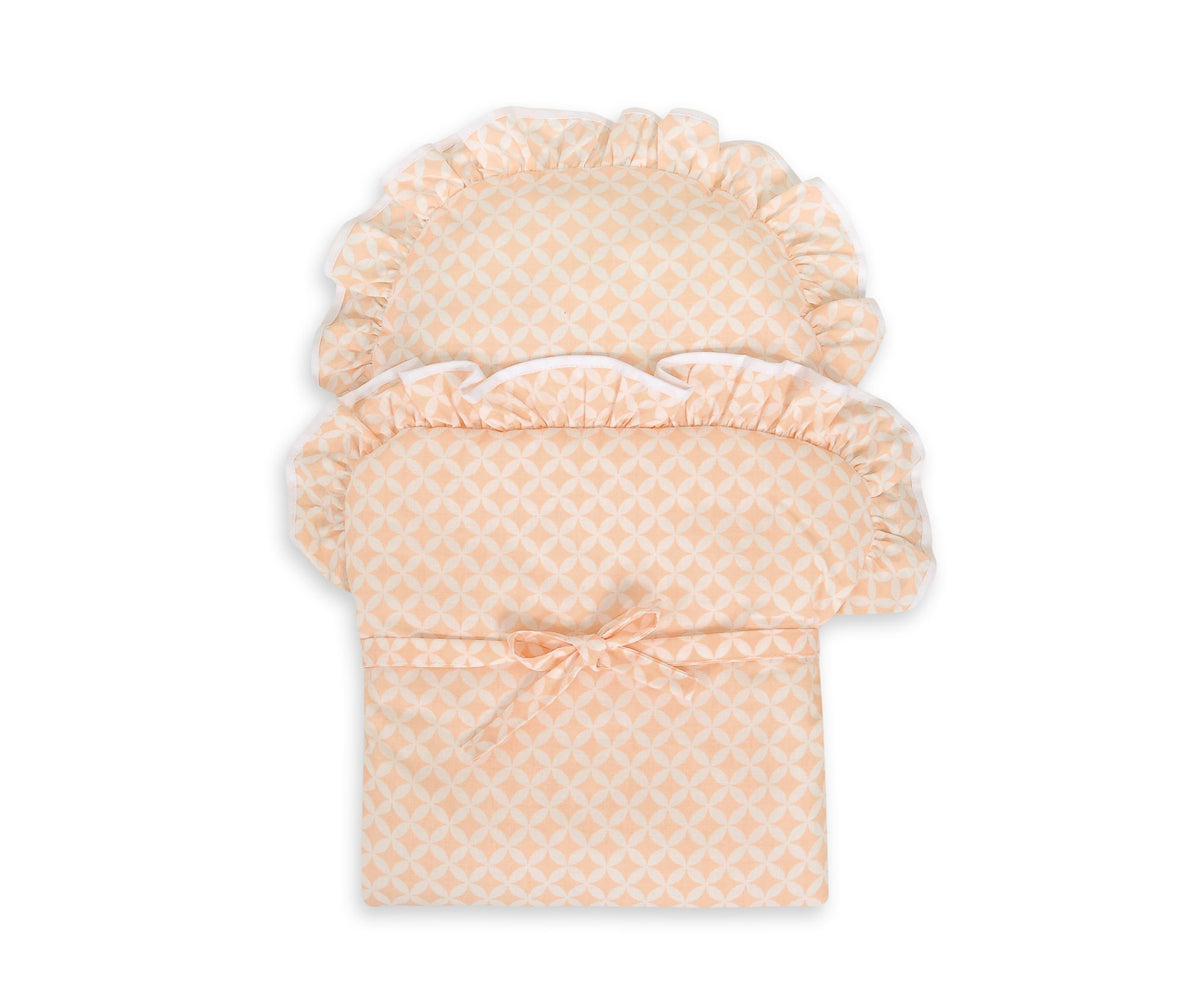 Baby doll swaddling blanket - rosette peach
