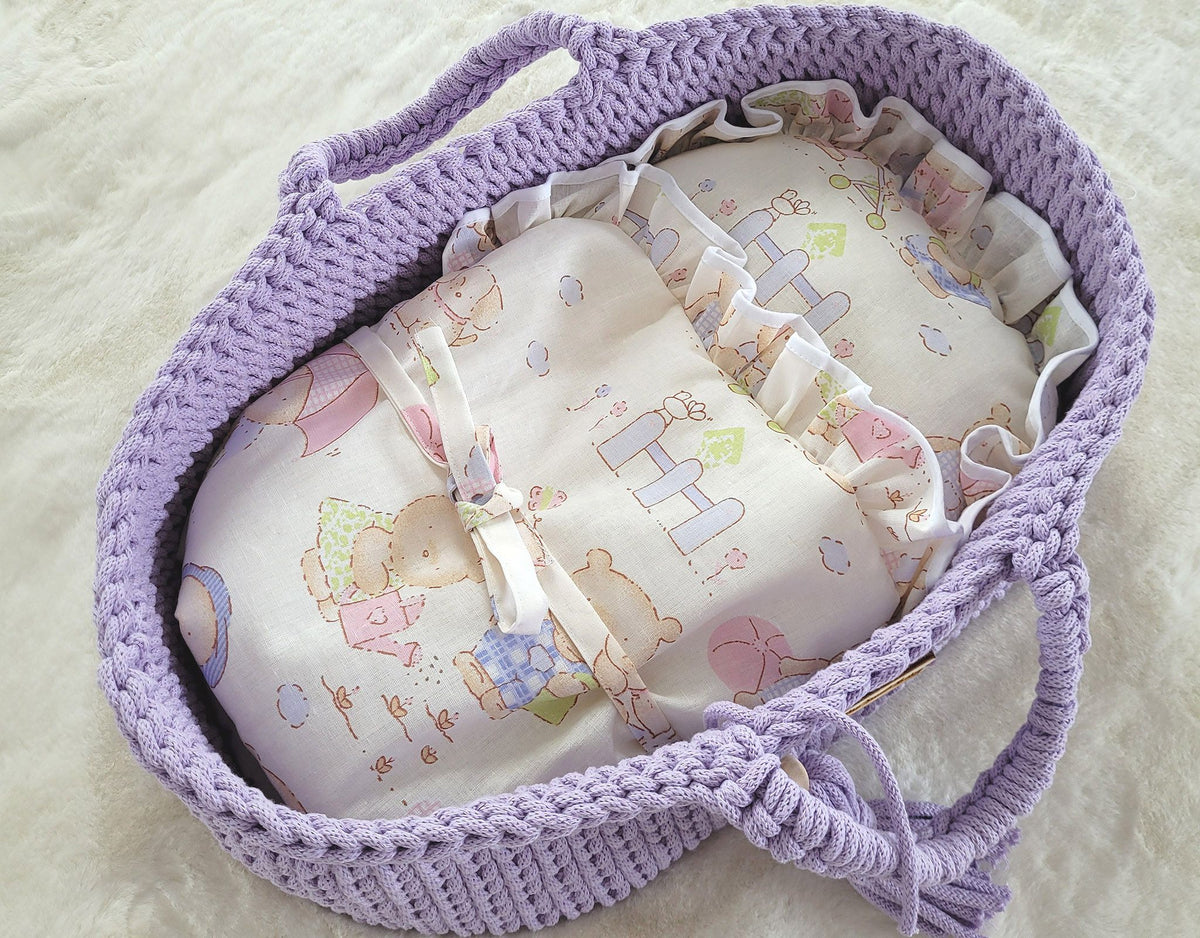 Baby doll swaddling blanket - teddy bear family