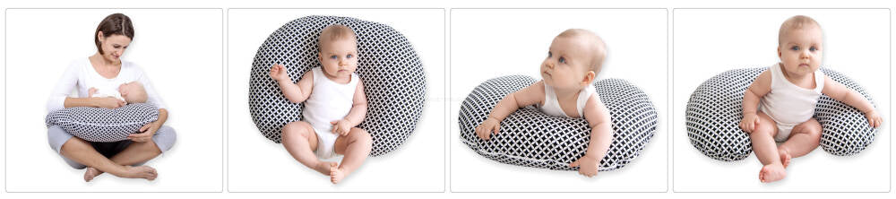 Breastfeeding Pillow Nursing Croissant Pillow, removable, Hands-Free Feeding- tropical flowers