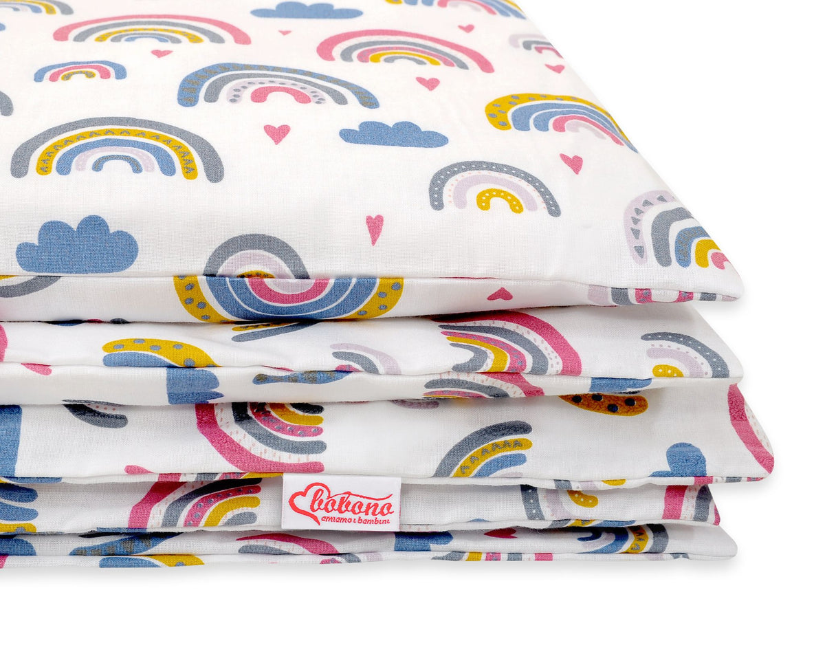 Baby cotton bedding set 2-pcs 120x90 cm- rainbow
