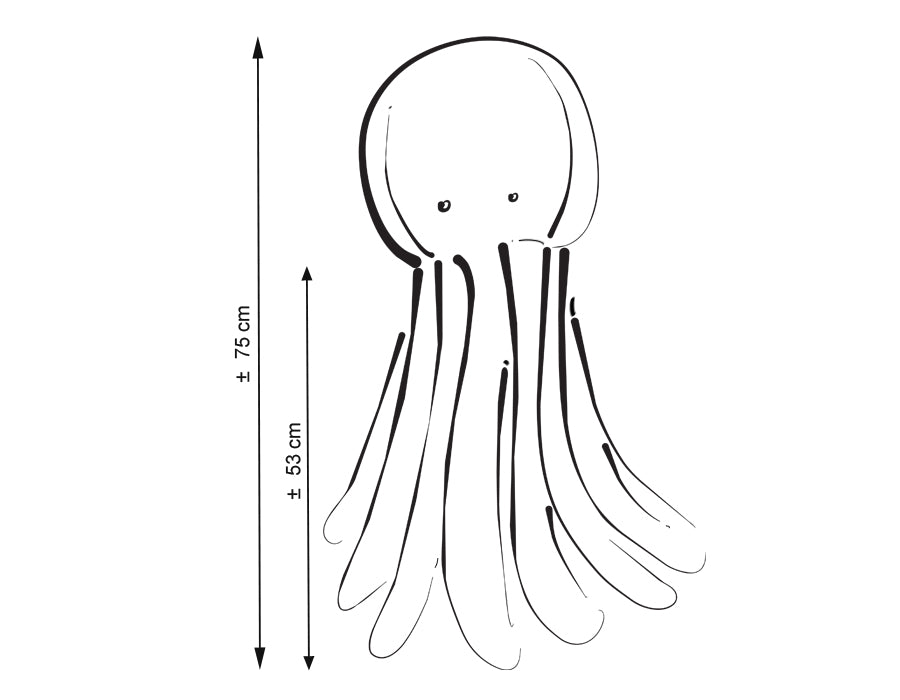 Cuddly octopus big - white - smooth minky