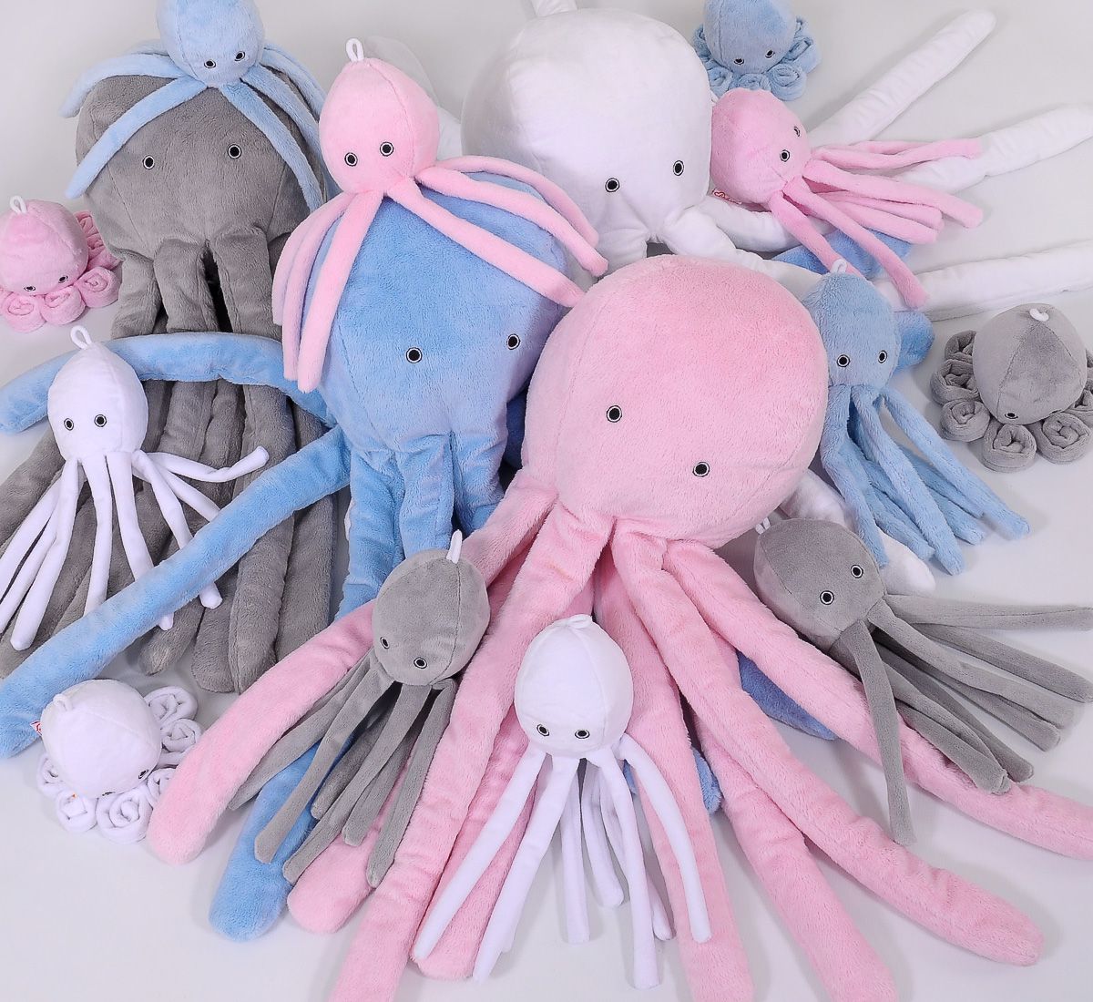 Cuddly octopus big - blue - smooth minky