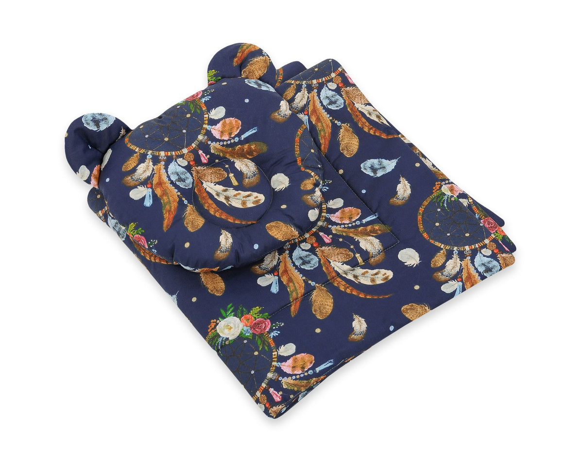 Duvet with pillow Teddy - 2pcs set - dream catchers dark blue