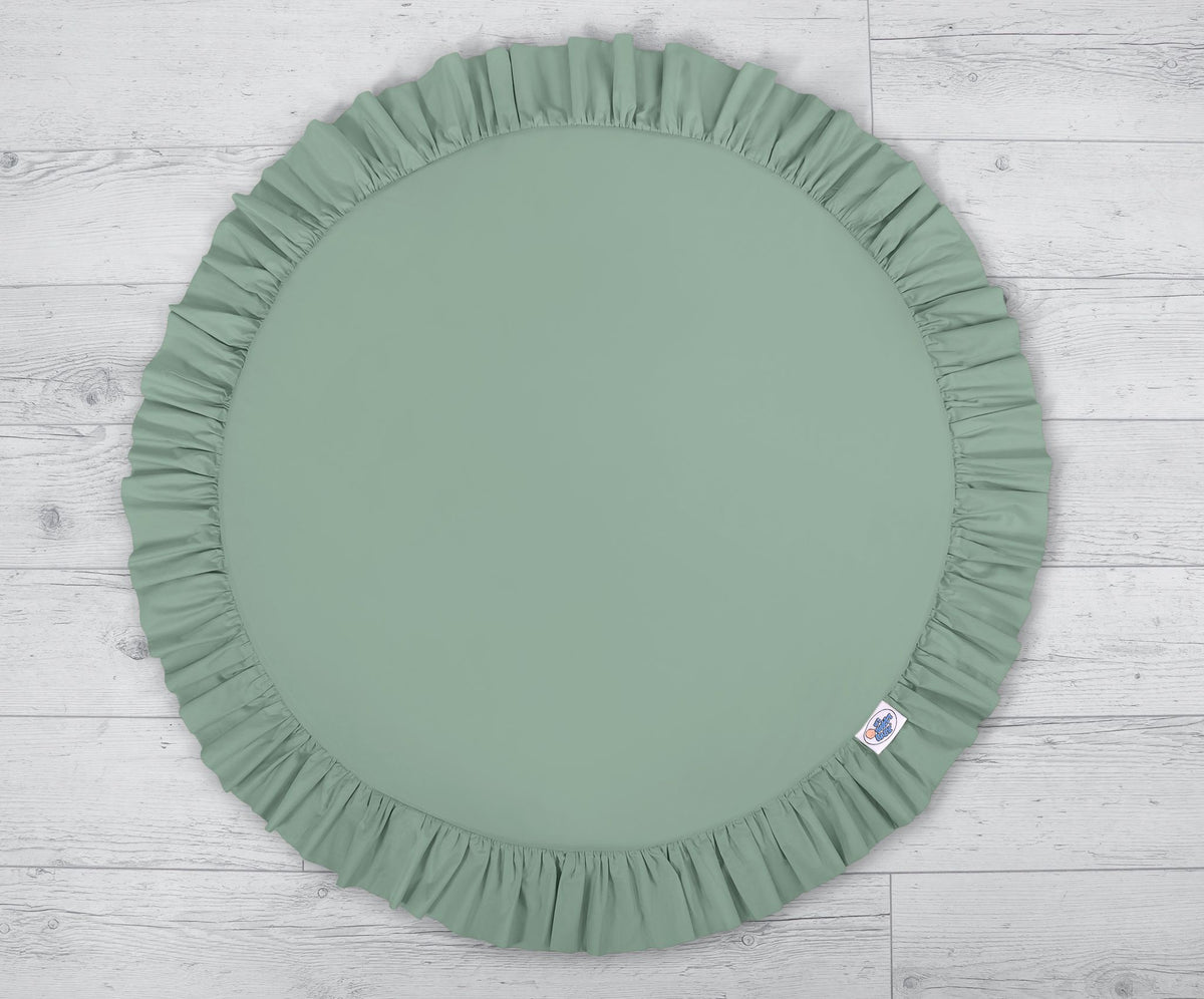 Set: Hanging baldachin for children's room cotton + Floor play mat- pastel green