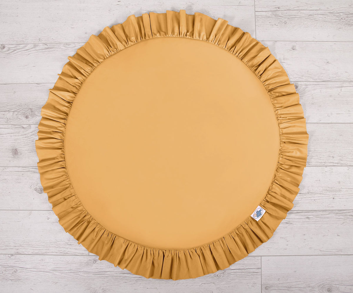 Set: Hanging baldachin for children's room cotton + Floor play mat + pillows - honey yellow