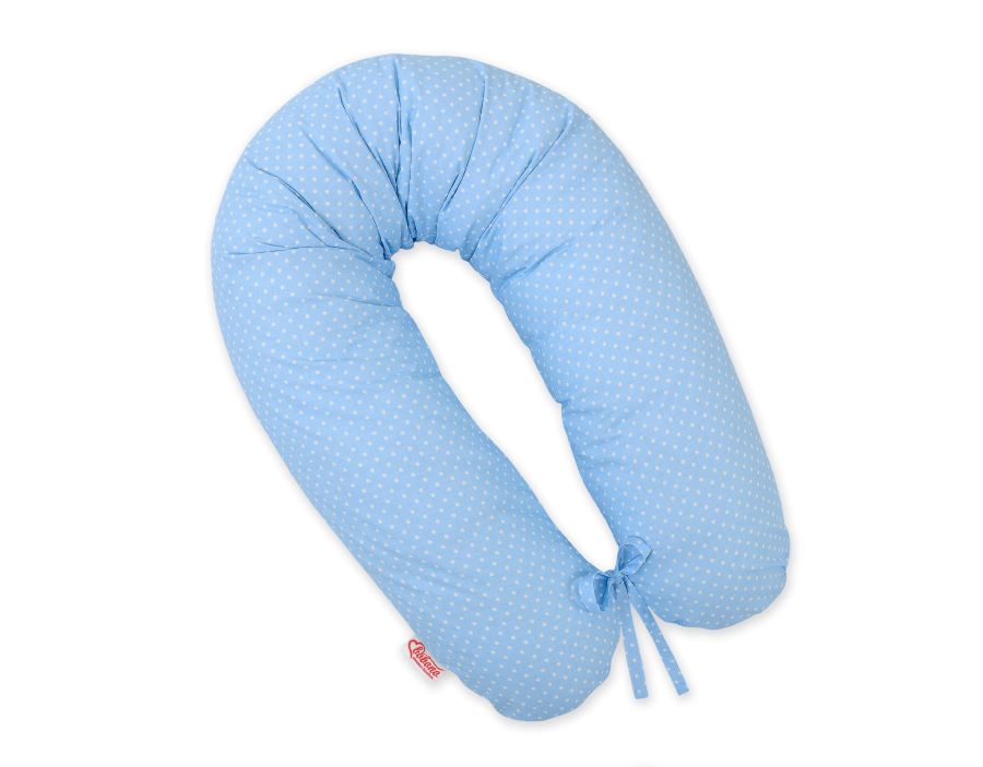 Cotton pillowcase for pregnancy pillow Longer - Blue dots