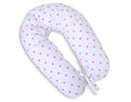 Cotton pillowcase for pregnancy pillow Longer - grey-pink stars