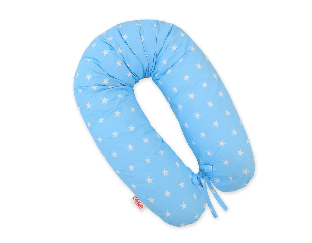 Cotton pillowcase for pregnancy pillow Longer - Stars on blue