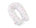 Cotton pillowcase for pregnancy pillow Longer - grey-pink stars