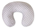 Breastfeeding Pillow Nursing Croissant Pillow, removable, Hands-Free Feeding - white dots on grey