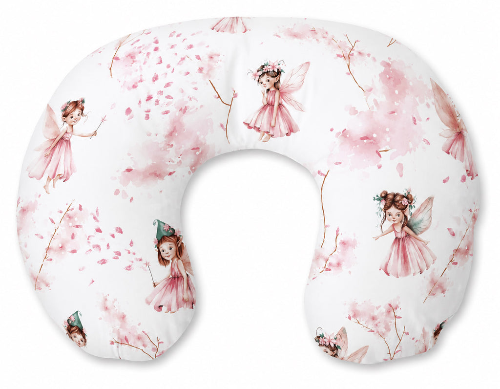Breastfeeding Pillow Nursing Croissant Pillow, removable, Hands-Free Feeding- Blossom Fairies