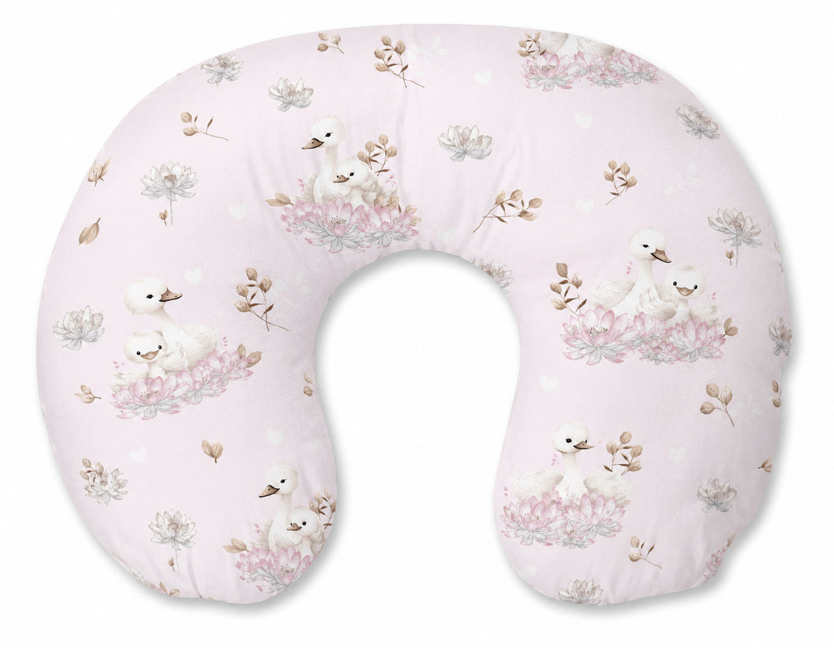 Breastfeeding Pillow Nursing Croissant Pillow, removable, Hands-Free Feeding- Little Swans