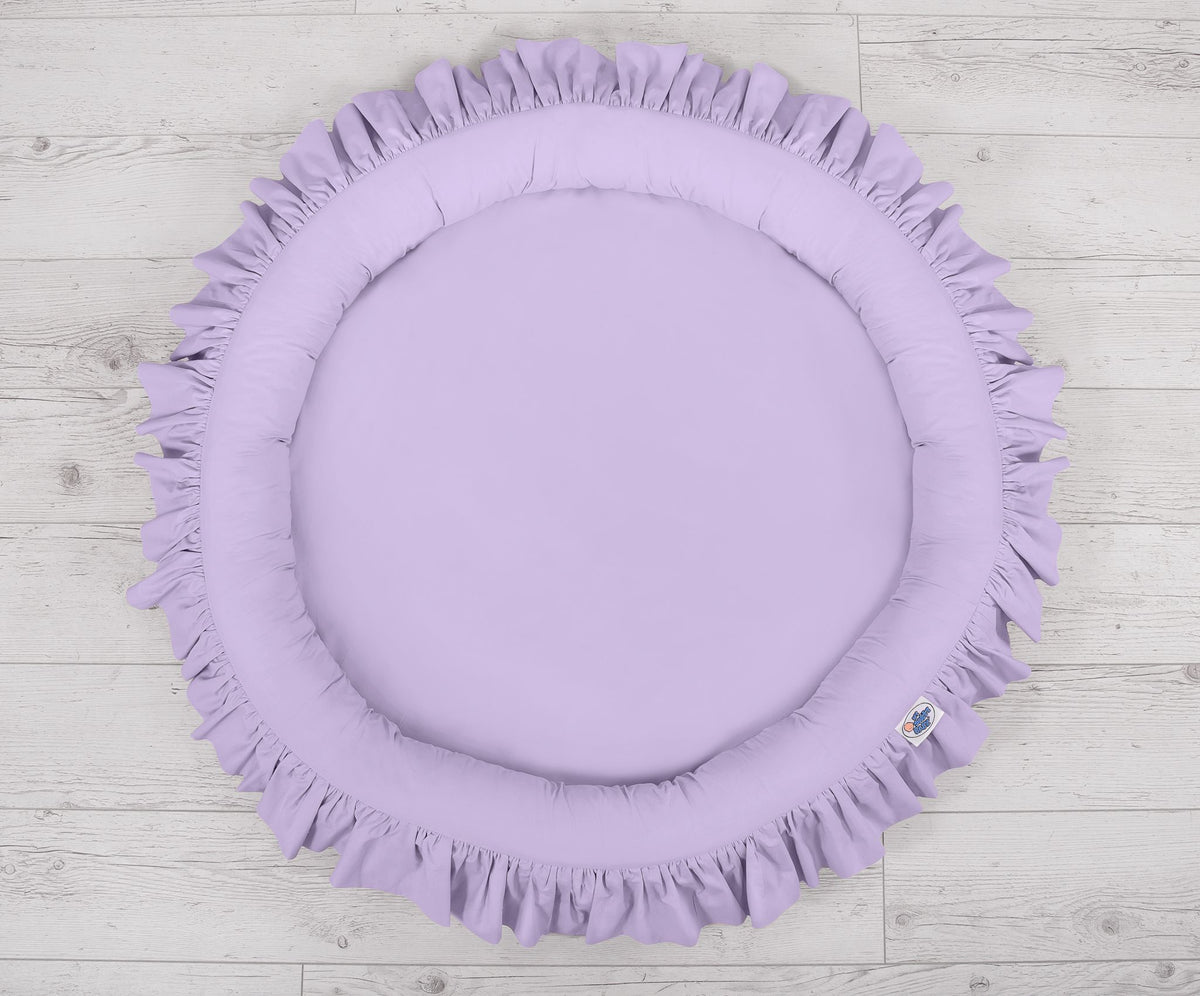 Set: Hanging baldachin for children's room cotton + nest with flounce- lila