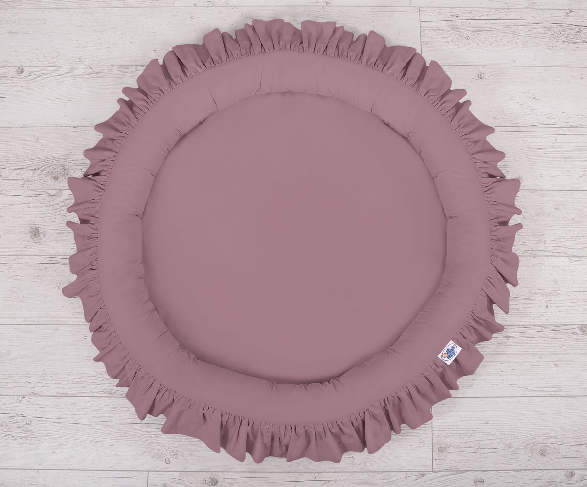 Set: Hanging baldachin for children's room cotton + nest with flounce - pastel violet