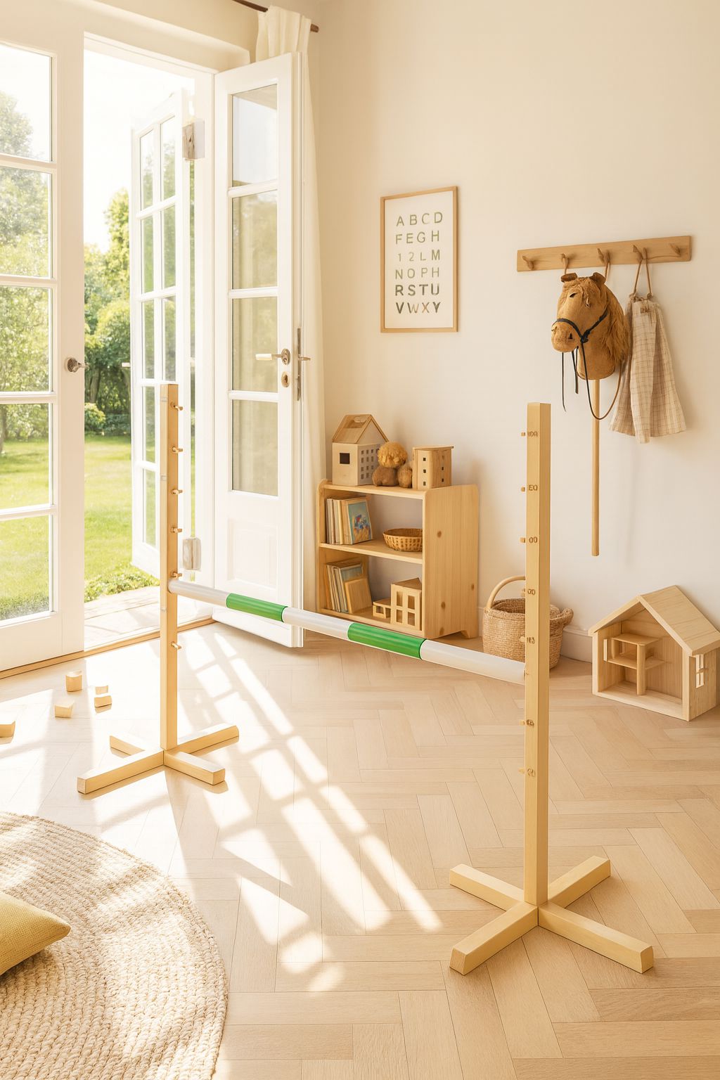 Jumping obstacle for Hobby Horse 120cm, beam green