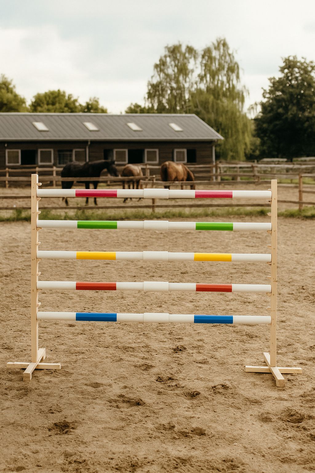 Jumping obstacle for Hobby Horse 160 cm, h-120cm, beam pink