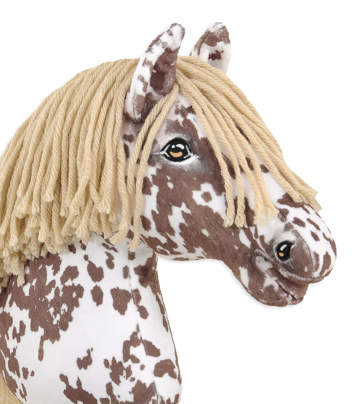 Horse on a stick Super Hobby Horse Premium - brown leopard horse with a beige mane A3